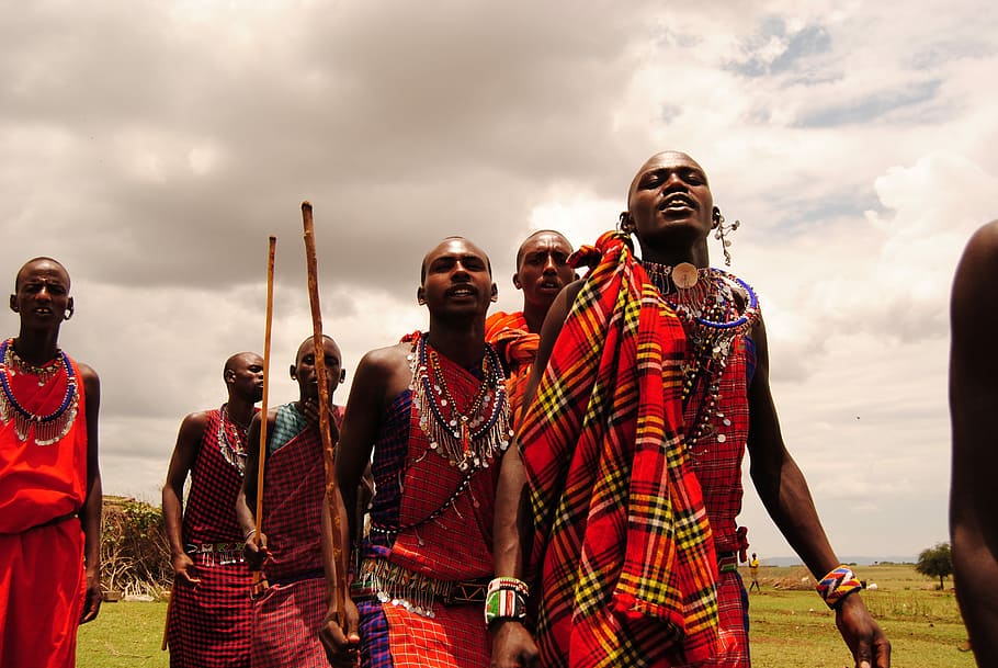 Maa people in traditional attire